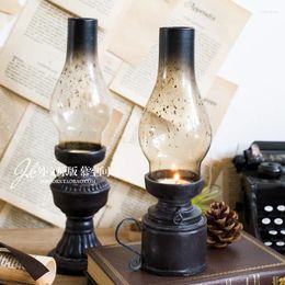 Decorative Figurines Retro Literary Kerosene Lamp Resin Distressed Nostalgic Ornaments Industrial Style Cafe Decorations