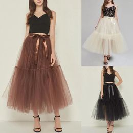 Skirts For Women Mopping 4 Layer Large Swing Skirt Tulle European And American Multi Solid Star