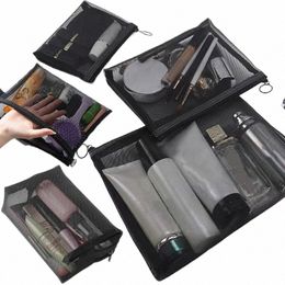 1/3pcs Mesh Makeup Bag Women Transparent Cosmetic Bag Small Large Portable Storage Bags Travel Toiletries Towel Organizer Pouch l5X5#