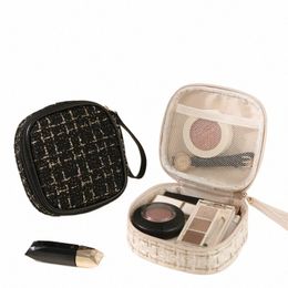 square Plaid Cosmetic Bags Large Capacity Lipstick Toiletry Makeup Case Mey Card Pouch Small Tamp Sanitary Napkin Organiser t0mZ#