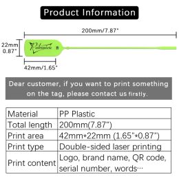 100Pcs Custom Clothing Hang Tags Personalised Plastic Security Print Garment Shoe Clothes Product Logo Gift Tag Label 200mm/7.8"