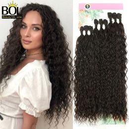 Weave Weave BOL Curly Organic Hair 20 24 28Inch Long Synthetic Bundles Fake Hair for Women Water Wave Heat Resistant Full Head