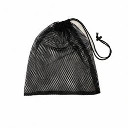 1 Pcs Black Durable Nyl Mesh Drawstring Bag Storage Pouch Multi Purpose Home Travel Outdoor Activity Laundry Bag Stuff Sack w9tU#