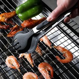 2024 Nylon Tongs Heat Resistant Barbecue Clip Cooking Clamp Spatula Lo Mein Noodles Clip Bread Bakery Salad Folder Bbq Spatula Sets