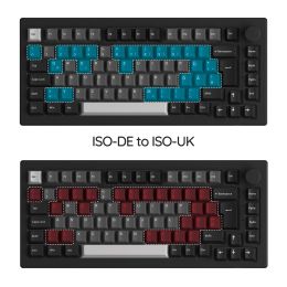 Akko 5075B Plus Black&Silver 75% ISO-DE/UK/Nordic Mechanical Gaming Keyboard Hot Swap Multi-Modes 2.4GHz /USB Type-C/BT 5.0