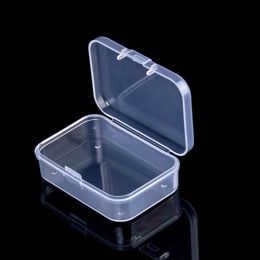 Mini Boxes Rectangle Clear Plastic Nail Drill Bit Holder Storage Case Milling Cutter Box Manicure Empty Display Holder Container