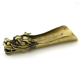 Tea Scoops 10pcs Brass Dragon Head Spoon Shovel Teaism Ornaments Small Statue Figurine Traditional Handmade Crafts