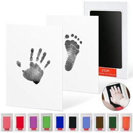 Baby DIY Hand And Footprint Kit Ink Pad Newborn Handprint Souvenir Accessories Toddlers Photo Frame Wash free Safe ink Baby Gift