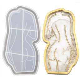 Decorative Figurines Mold DIY Crafts Jewelry Making Tools Female Model Dish Plate Girl Silicone Body Abstract Tray Mould