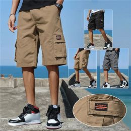 2023 Summer Men Trend Cargo Shorts Pocket Sports Short Pants Streetwear Hip Hop Loose Straight Breeches Military Tactical Shorts