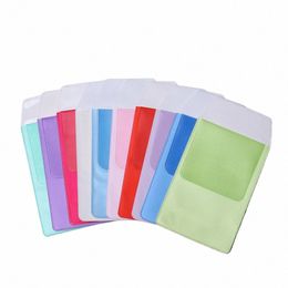 1pc Candy Colour PVC Card Bag Portable Pocket Protector Leak-Proof Pen Pouch Pencil Case Office School Doctors Nurses Supplies 38UG#