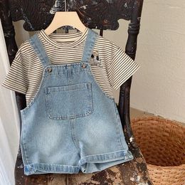 Trousers Children Clothing Fashion Casual Overalls 2024 Summer One Piece Shorts Boys And Girls Soft Comfortable Jeans