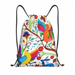 mexican Otomi Frs Amate Drawstring Bags Women Men Foldable Sports Gym Sackpack Mexico Textile Training Backpacks G8UY#