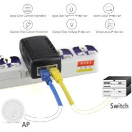 48V/15V/12V POE Power Adapter Ethernet TV 0.5A /2A 24W POE DC Switch Power Adapter EU/US plug for TV IP camera IP Phones