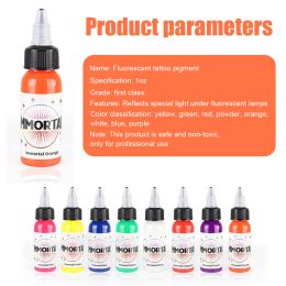 YANGNA Tattoo UV Ink 15ML Professional Fluorescent Tattoo Ink Pigment Permanent Makeup Safe for Body Painting Tattoo Accessories