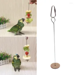 Other Bird Supplies Holder Parrot Foraging For Coop Hanging Stainless Steel Treat Veggie Skewer Parakeets Conures