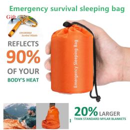 Survival 120g Mini Waterproof Aluminium Film Emergency Sleeping Bag Military Survival Gadgets Car Camping Equipment Supplies Hiking Sports