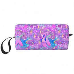 psychedelic Magic Mushrooms Print Makeup Bag for Women Travel Cosmetic Organiser Fi Storage Toiletry Bags s0DN#