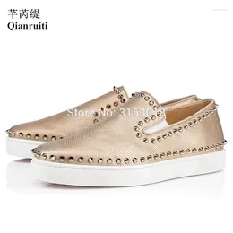 Casual Shoes 2024 Autumn High Quality Simple Stylish PU Leather Men Vulcanised Slip-on Flat Rivet Decoratede