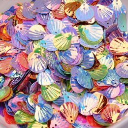 All size Colourful shell shape Seuqin PVC Loose Paillettes Wedding Craft DIY clothing Housewear Furnishings Sewing Accessory 50g