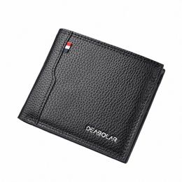 vintage Men's Leather Wallet High Quality Multi Functi ID Credit Driver Licence Card Bag b9Lj#