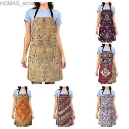 Aprons Aesthetic Women kitchen apron original Children Waterproof girl custom man waiter work apron oil proof Morocco vintage Persia Y240401NV46