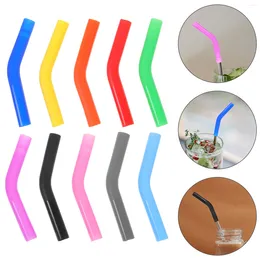 Disposable Cups Straws 10 Pcs Silicone Cover Tips For Stainless Steel Reusable Yellow Orange Covers