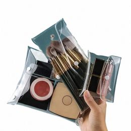 makeup Bag Clear Organizer Cosmetic Bags Travel Portable Brush Case Storage Set PVC Transparent Pen Bath Toiletry W 41cY#