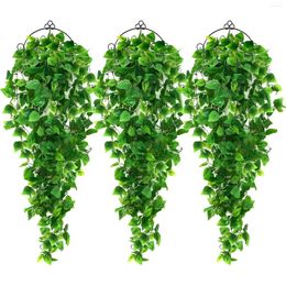 Decorative Flowers 3pcs Artificial Hanging Plants For Wall Indoor Outdoor Decoration Home Decor Party
