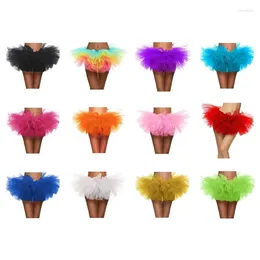 Skirts Women Layered Dance Tulle Skirt Elastic Highs Waist Pleated Mesh Midi Carnival Costume Bridesmaid Petticoat