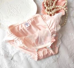 2023 New Arrival 100% Real Photo M L XL Lovely Cute Lolita Kawaii Floral Embroidery Panties Underwear Brief Thong Knicker WP887