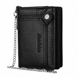 1pc Men's New Multifunctial Wallet, Large Capacity Credit Card Bag, PU Purse With Chain Strap C3zL#