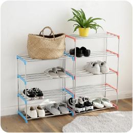 Stainless Steel Simple Multi Layer Shoe Rack Nonwovens Easy Assemble Storage Shelf Organizer Accessories Shoe Rack Hanger