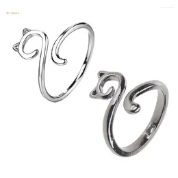 Cluster Rings Adjustable Silver Open Finger Animal Ring Jewellery For Women Dainty Crochet Beginner Unique