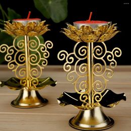 Candle Holders Alloy Holder Para Mujer Interior Goblincore Room Lotus