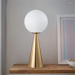 Table Lamps Postmodern Creative Cone Golden Glass Bedside Lamp Art Bar Cafe Livring Room Decoration
