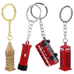 Gift Wrap 4pcs Delicate Alloy Keychain Bag Pendant Handbag Charm Vintage Style British Key Chain