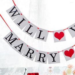 Party Decoration Celebrations Festival Sign Marriage Proposal Hanging Engagement Wedding Flags Valentine's Day Banners Birthday