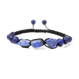 Irregular Chip Stone Lapis Lazuli Beads Bracelet Delicate Handmade Beaded Charm Bracelets Adjustable Women Men Fine Jewellery Gift