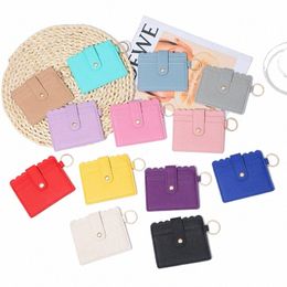 new Arrival High Quanlity Simple Leather Casual Solid Color Card Holders Women Zipper Change Purse Girls Mini Key Card Bag Gift r4hR#