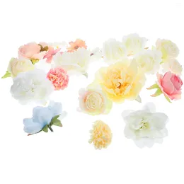 Decorative Flowers 21pcs Artificial Flower Decorations Diy Fake Headband Making Silk For Handcraft