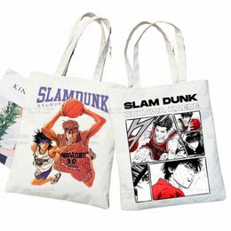 slam Dunk Shop Bag Canvas Shopper Japanese Anime Hanamichi Sakuragi Bolsas De Tela Bag Sho SLAM DUNK Reusable Sacolas X41D#