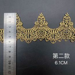 5Or15Yards 4.9-7.6cm Width Shiny Black Gold Flower Venise Diy Venice Lace Clothing Accessories Of Various Garment,Bra.Skirt