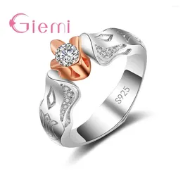 Cluster Rings Retro Styles 925 Sterling Silver For Female Women Party Fancy Crystals CZ Stones Bague Anillos Accessories