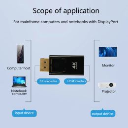 DP to HDMI-compatible Converter for PC TV Projector Displayport Male to 4K HDMI-compatible Female Dongle Video Audio Adapter