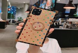 Fashion Designer Square Heart Shape Cases and Rhinestones Phone Case For iPhone 14 14Plus 13 12 11 Pro Max X XS XR Cover For Samsu5234612