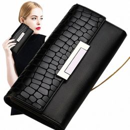 fi Women Wallets Genuine Leather High Quality Lg Design Clutch Cowhide Wallet Fi Female Purse Portefeuille Femme 168 u4uh#