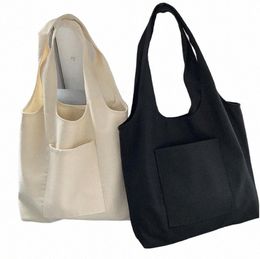 women Shop Shoulder Bag Ladies Reusable Eco Foldable Supermarket Handbag Street Style Student Aesthetic Storage Canvas Bags N61W#
