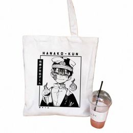 japanese Anime Toilet Bound Hanako Kun Eco Canvas Shopper Bag Manga Tote Bags Harajuku Women Shoulder Bag Shop Bag Handbag Z230#