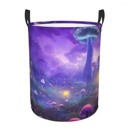 Laundry Bags Basket Fantasy Mushroom Landscape Cloth Folding Dirty Clothes Toys Storage Bucket Household